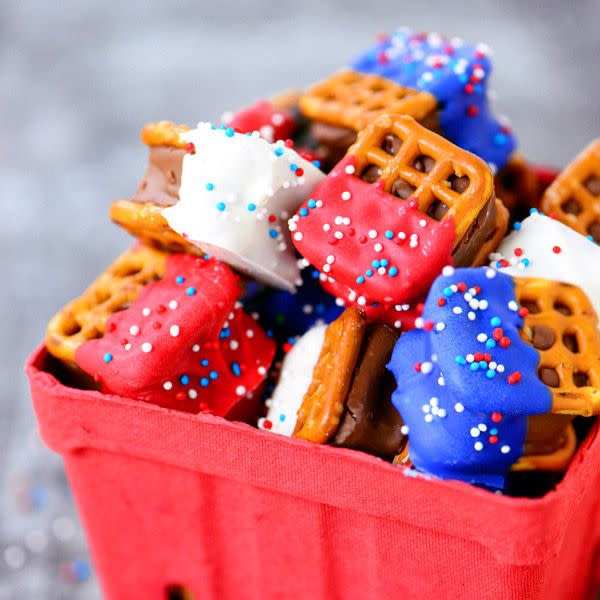 Red, White, and Blue Pretzel Bites