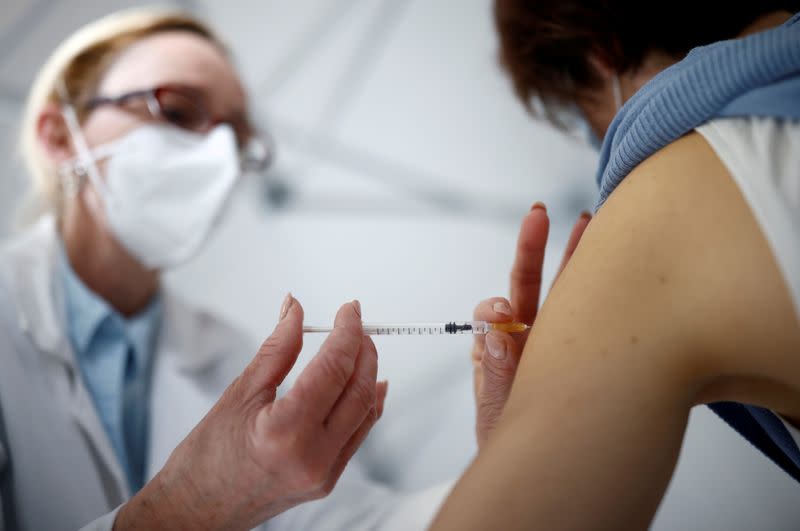 FILE PHOTO: Coronavirus disease (COVID-19) vaccination in La Baule