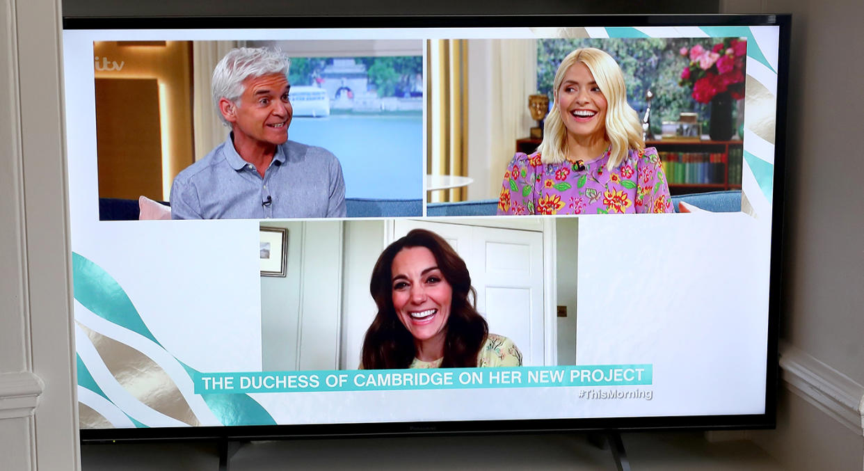 The Duchess of Cambridge appeared on This Morning to talk about the launch of Hold Still on Thursday morning. (Getty Images) 