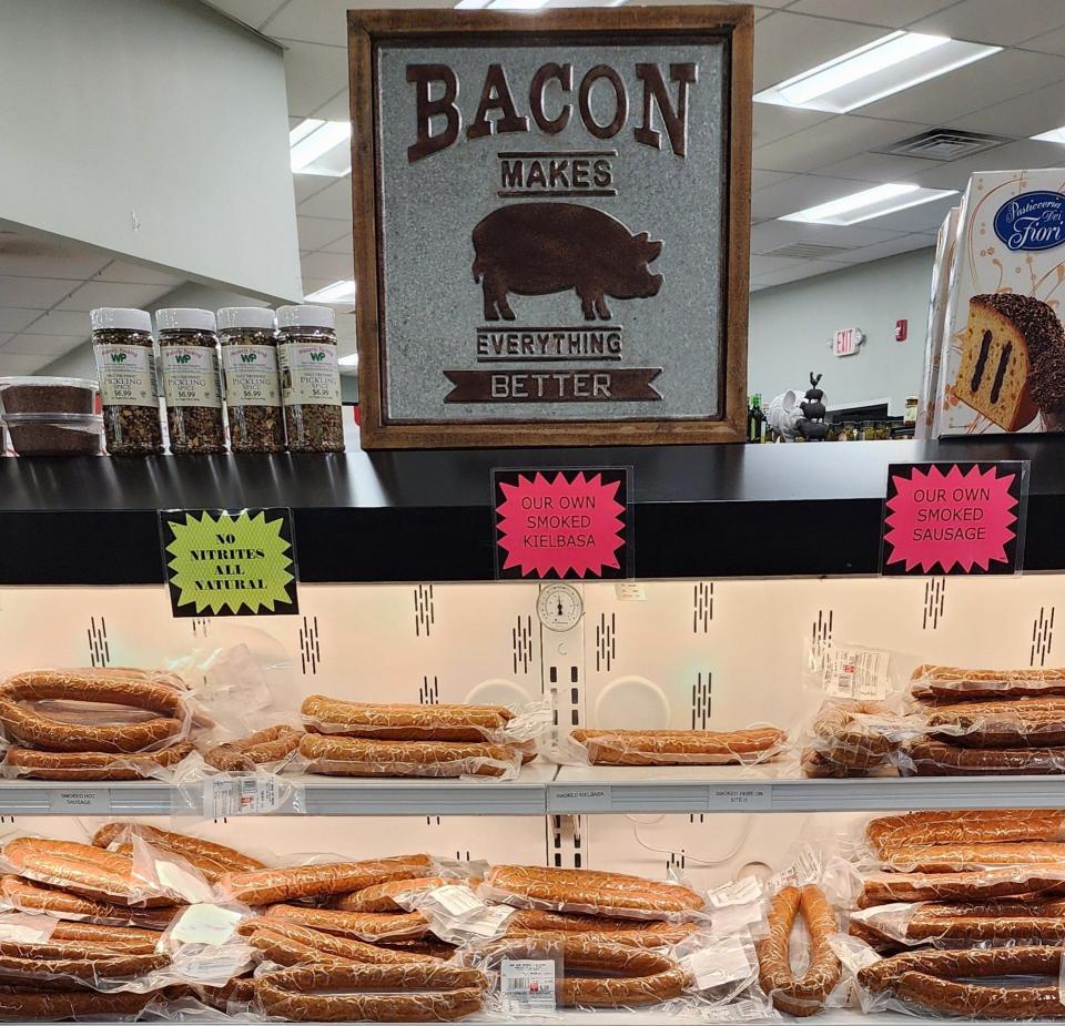 Grocery items at Westerly Packing include their housemade smoked meats and nitrate-free bacon.