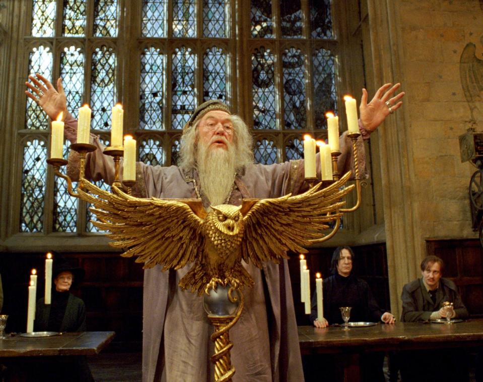Michael Gambon, as Dumbledore, in a scene from the motion picture "Harry Potter and the Prisoner of Azkaban."