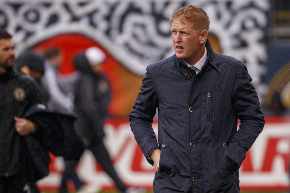 Jim Curtin and the Philadelphia Union could be a dark horse to win the MLS is Back Tournament. (AP Photo/Chris Szagola)