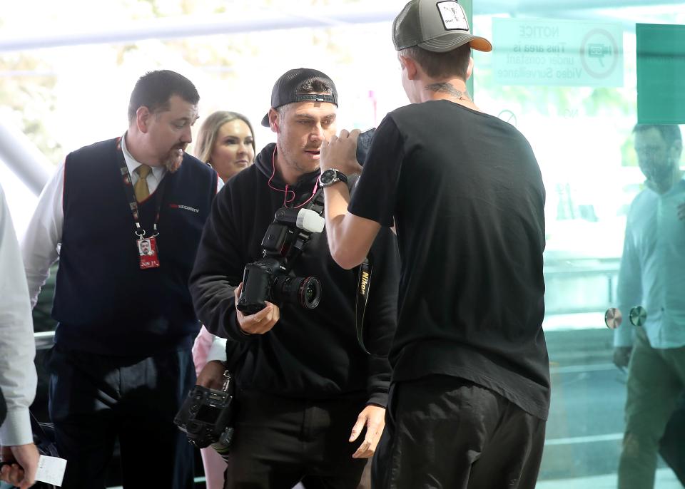 A photo of Matt Agnew and Chelsie McLeod at Sydney airport on Friday September 20. Photo: DIIMEX.