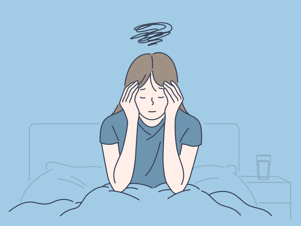 An illustration of a woman with chronic fatigue syndrome (Getty Images/iStockphoto)