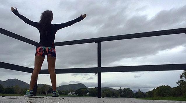 Instagram user lovesfishes welcomes Debbie's wild weather to Townsville. Photo: Instagram/lovesfishes