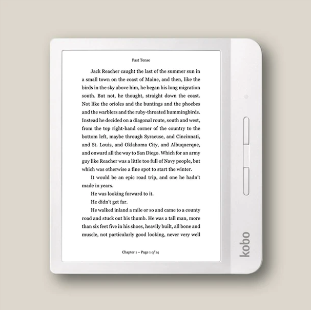 Kobo Libra H2o White. Image via Indigo.