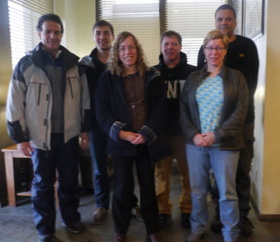 Crew 133, led by the University of North Dakota, hours before departing for Mars Desert Research Station. From left, Pedro Diaz-Rubin, Matthieu Komorowski, Elizabeth Howell, Joseph Jessup, Paula Crock and Gordon Gartrelle.