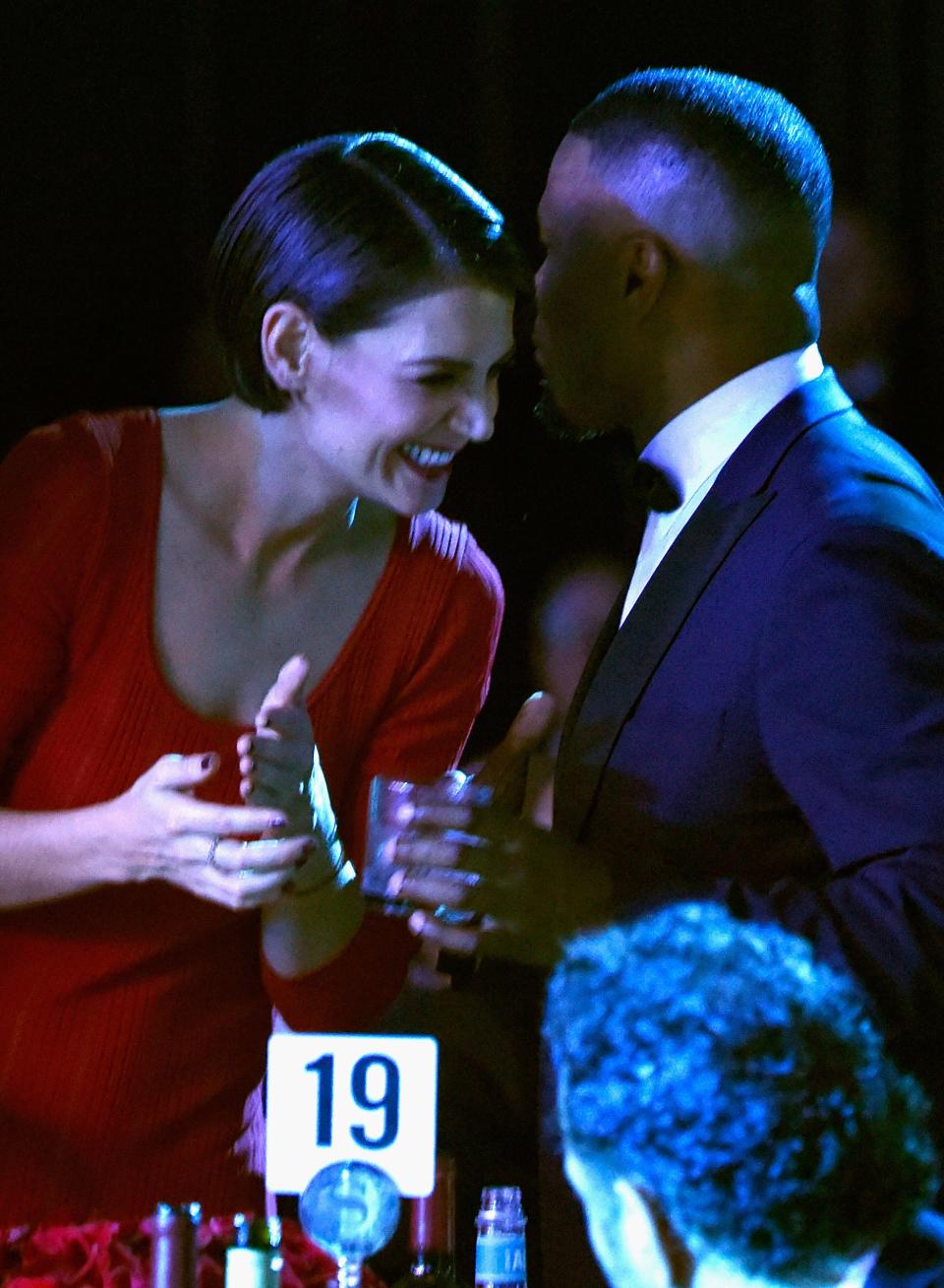 NEW YORK, NY - JANUARY 27:  Katie Holmes and Jamie Foxx attend the Clive Davis and Recording Academy Pre-GRAMMY Gala and GRAMMY Salute to Industry Icons Honoring Jay-Z on January 27, 2018 in New York City.  (Photo by Kevin Mazur/Getty Images for NARAS)