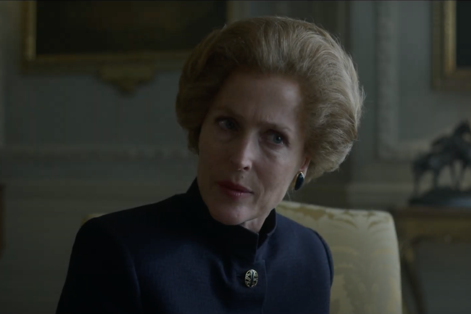 <p>Gillian Anderson’s Margaret Thatcher</p>