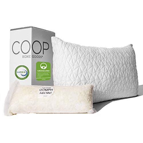 5) Coop Home Goods Shredded Hypoallergenic Certipur Memory Foam Pillow