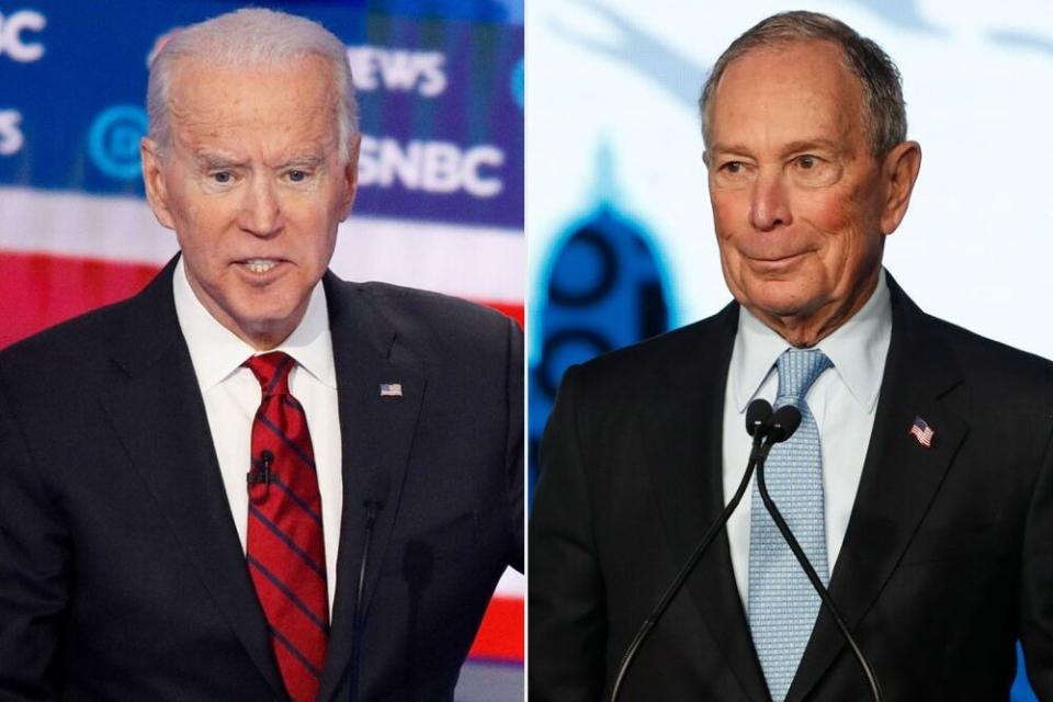 Former Vice President Joe Biden (left) and Mike Bloomberg | John Locher/AP/Shutterstock;  George Frey/Getty