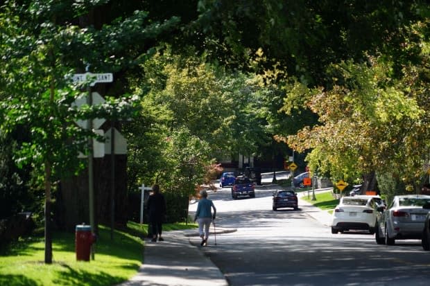 The City of Westmount, one of the wealthiest parts of Montreal, is also among the leafiest. A CBC News analysis shows a srong correlation between income and  tree cover.  (Charles Contant/CBC - image credit)