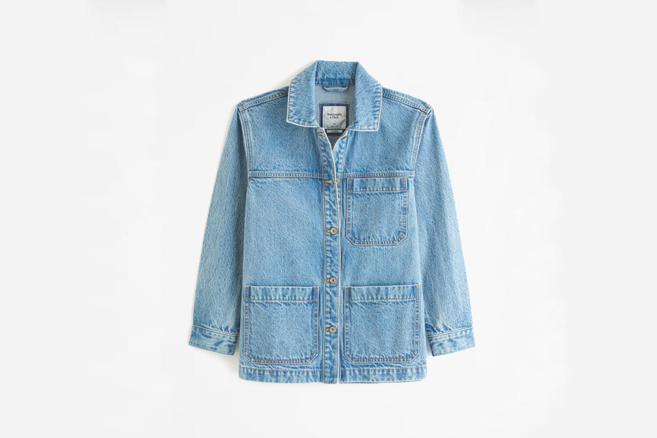 Abercrombie & Fitch Drapey Denim Shirt Jacket