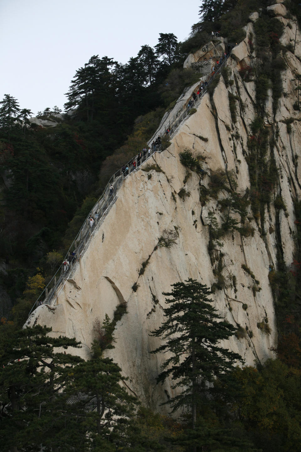 Pictured is Canglong Ridge on the Huashan Mountain, located at an altitude of 2154.9 meters in the Qinling Mountain Range, is one of the Five Sacred Mountains of China and is recognised as the most precipitous mountain in the country