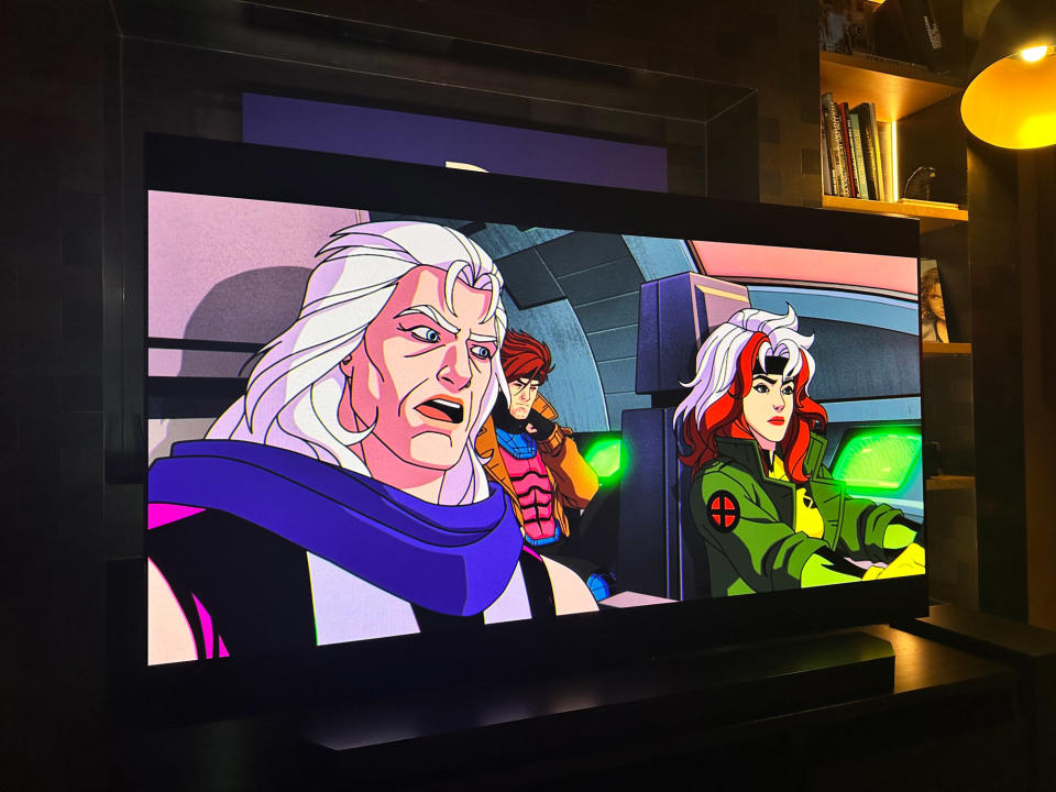 Scene from X-Men '97 being shown on the Samsung S95D OLED TV