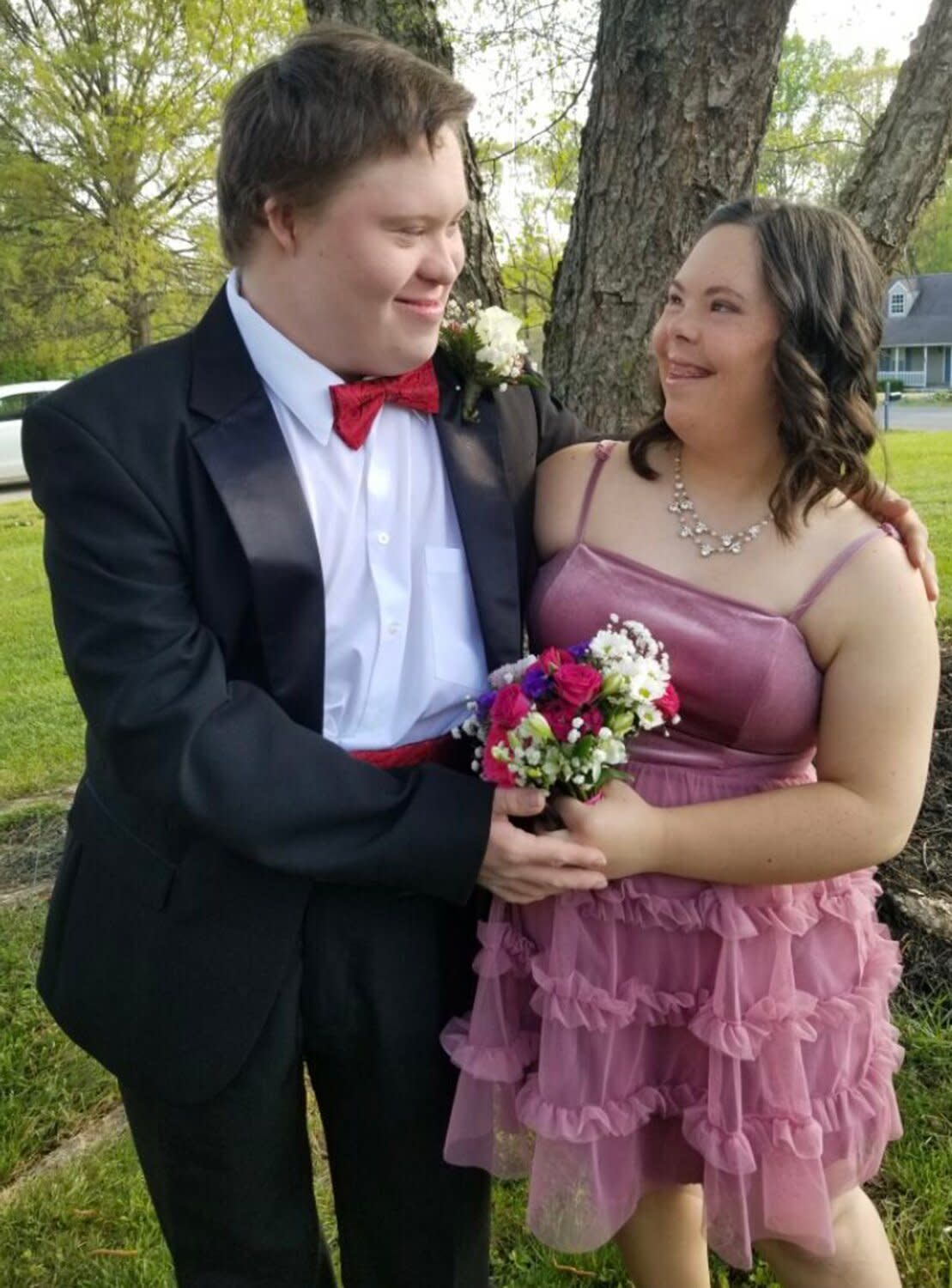 Anna Anderson and Zane Wales, students with Down Syndrome crowned prom king and queen