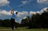 ATLANTA, GA - SEPTEMBER 21: Jim Furyk watches his tee shot on the 15th hole during the second round of the TOUR Championship by Coca-Cola at East Lake Golf Club on September 21, 2012 in Atlanta, Georgia. (Photo by Kevin C. Cox/Getty Images)