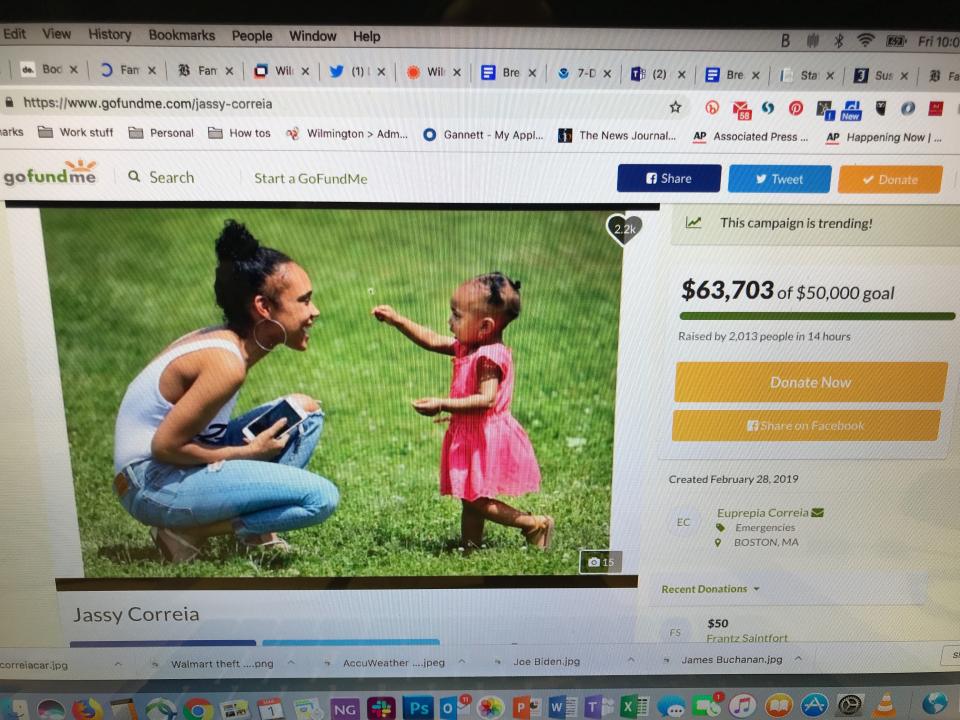 A GoFundMe account has been set up for Jassy Correia's daughter.