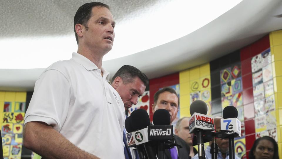 Buffalo Police Commissioner Joseph Gramaglia speaks at a press conference after a shooting at a supermarket on Saturday, May 14, 2022, in Buffalo, N.Y.