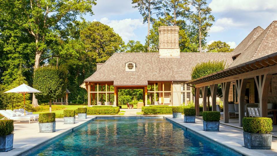 pool designed by suzanne kasler with architect stan dixon poolside living