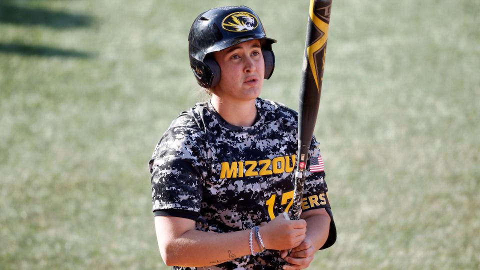 Missouri's Kimberly Wert during an NCAA college softball game on Sunday, March 20, 2022 in Columbia, Mo.