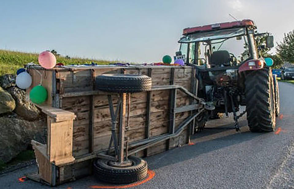 Austrian bride Jasmin Schwarnthorer died in farm tractor accident during hen's party.