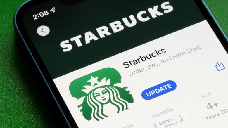 Starbucks app on phone
