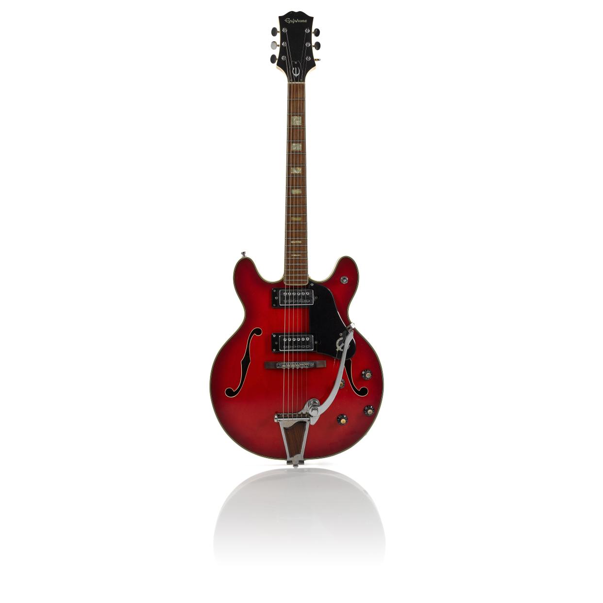 An Epiphone EA-250 electric guitar used by Noel Gallagher was among the high selling items (Sotheby’s/PA)