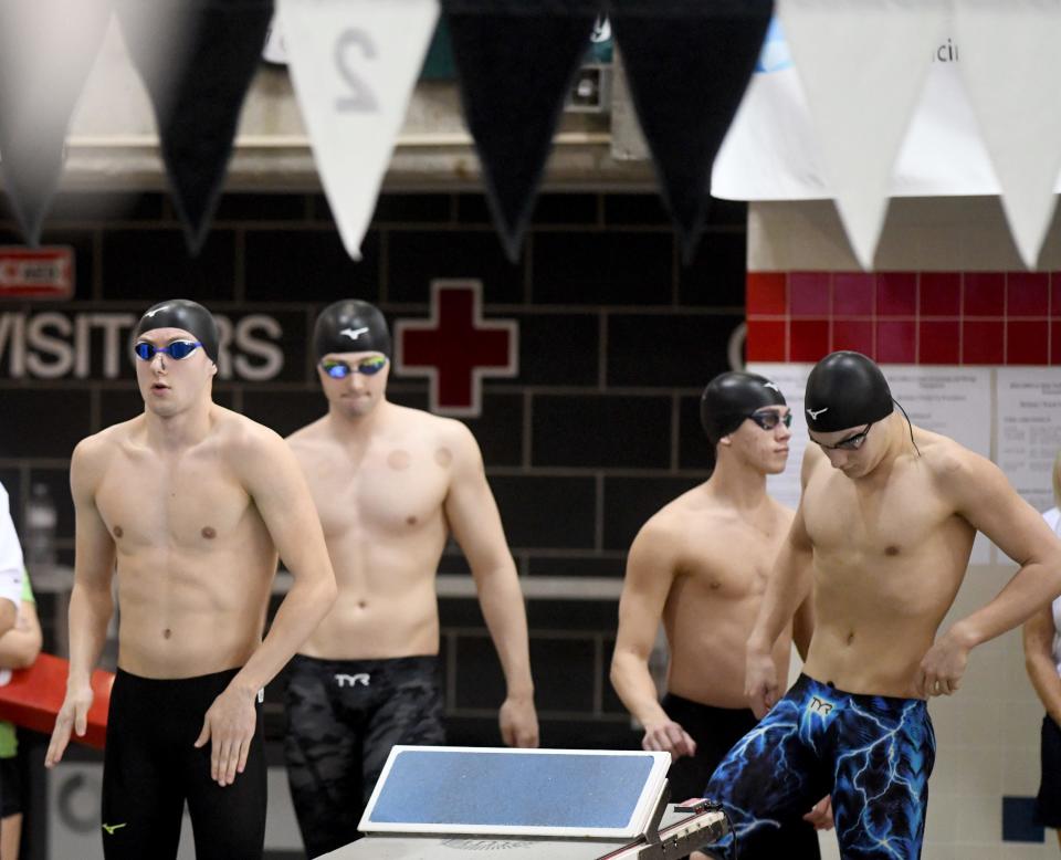 Hoover in Boys 200 Yard Medley Relay in 2024 OHSAA Division I State Swimming Prelims at C.T. Branin Natatorium in Canton. Friday, February 23, 2024.