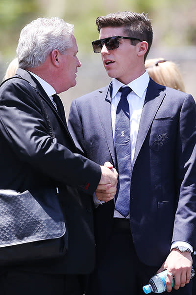 Dean Jones greets Sean Abbott