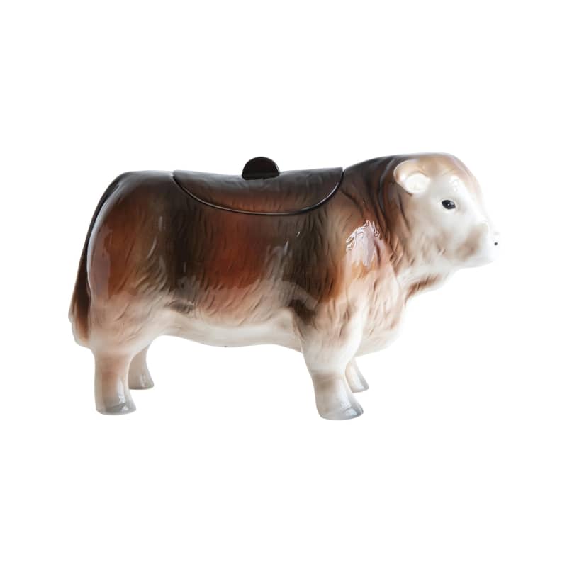 Creative Co-Op Vintage Ceramic Cow Shaped Cookie Jar