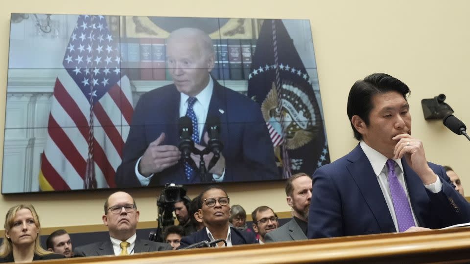 Department of Justice Special Counsel Robert Hur listens during a House Judiciary Committee hearing, Tuesday March 12, 2024, on Capitol Hill in Washington, DC. (AP Photo/Jacquelyn Martin) - Jacquelyn Martin/AP