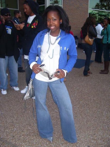 Jacqueline Laurean Yates at her first homecoming at Hampton University in 2010 while she was still figuring out her personal style. (Photo: Jacqueline Laurean Yates)