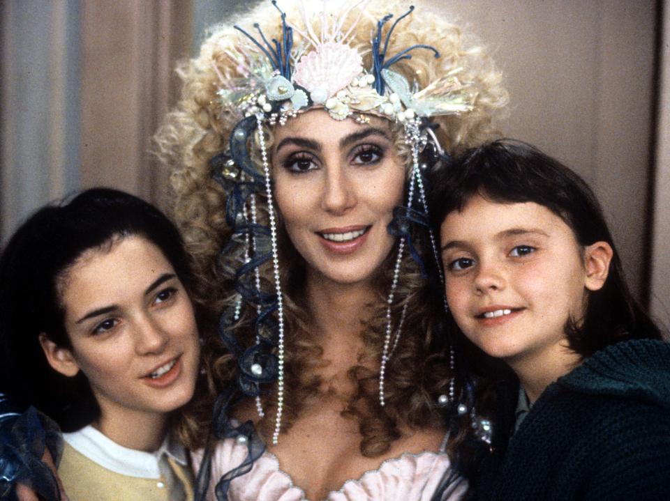 Winona Ryder, Cher, Christina Ricci in publicity portrait for the film 'Mermaids', 1990.