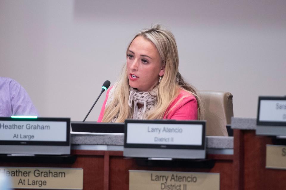 Pueblo City Council President Heather Graham speaks during a council meeting on Monday, October 16, 2023.