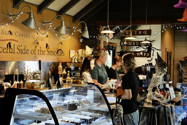 <p>Dancing Bear Lodge & Appalachian Bistro</p> The Dancing Bean Coffee House has in-house roasted coffees, pastries, and spiked specialty espressos.