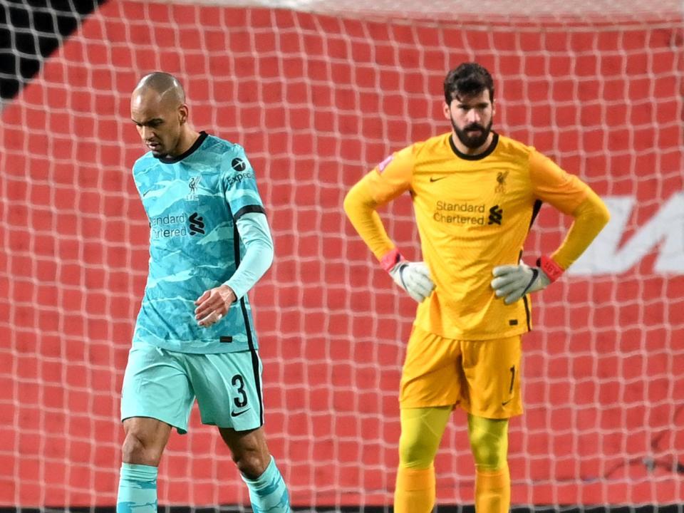 Liverpool players Fabinho and Alisson (The FA via Getty Images)