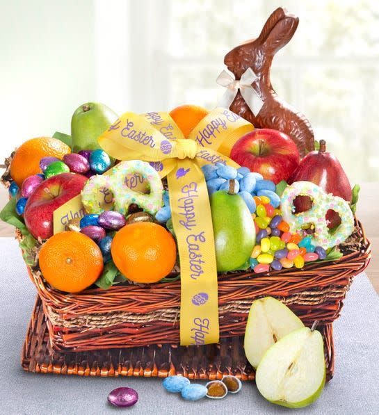 14) Easter Fruit & Treats Gift Basket