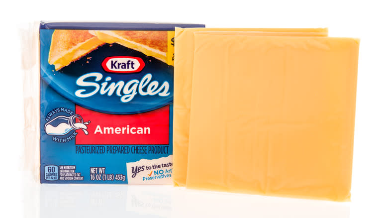 Kraft Singles on white background