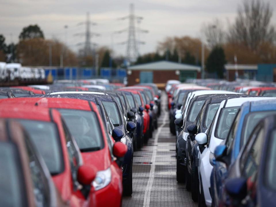 ford cars production line carpark