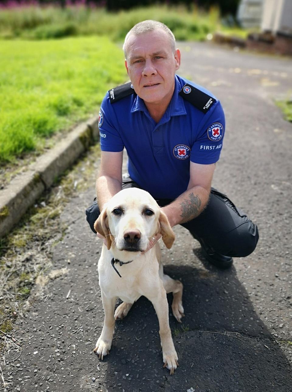 The St Andrew's First Aid volunteer used his skills to save his Golden Labrador's life (PA)