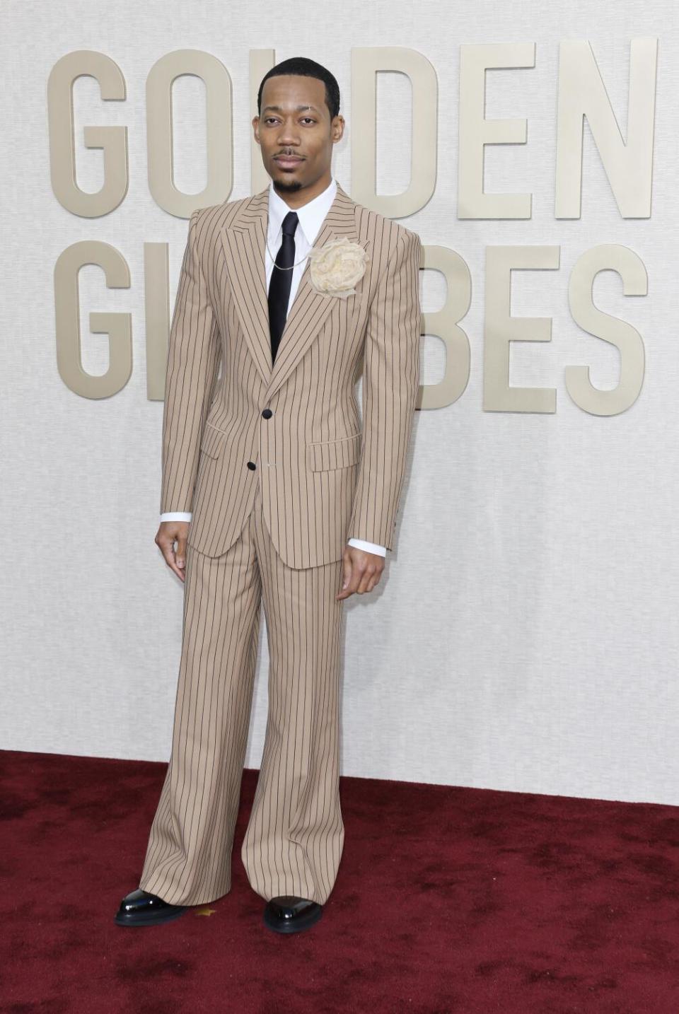 Tyler James Williams on the red carpet of the 81st Golden Globe Awards at the Beverly Hilton