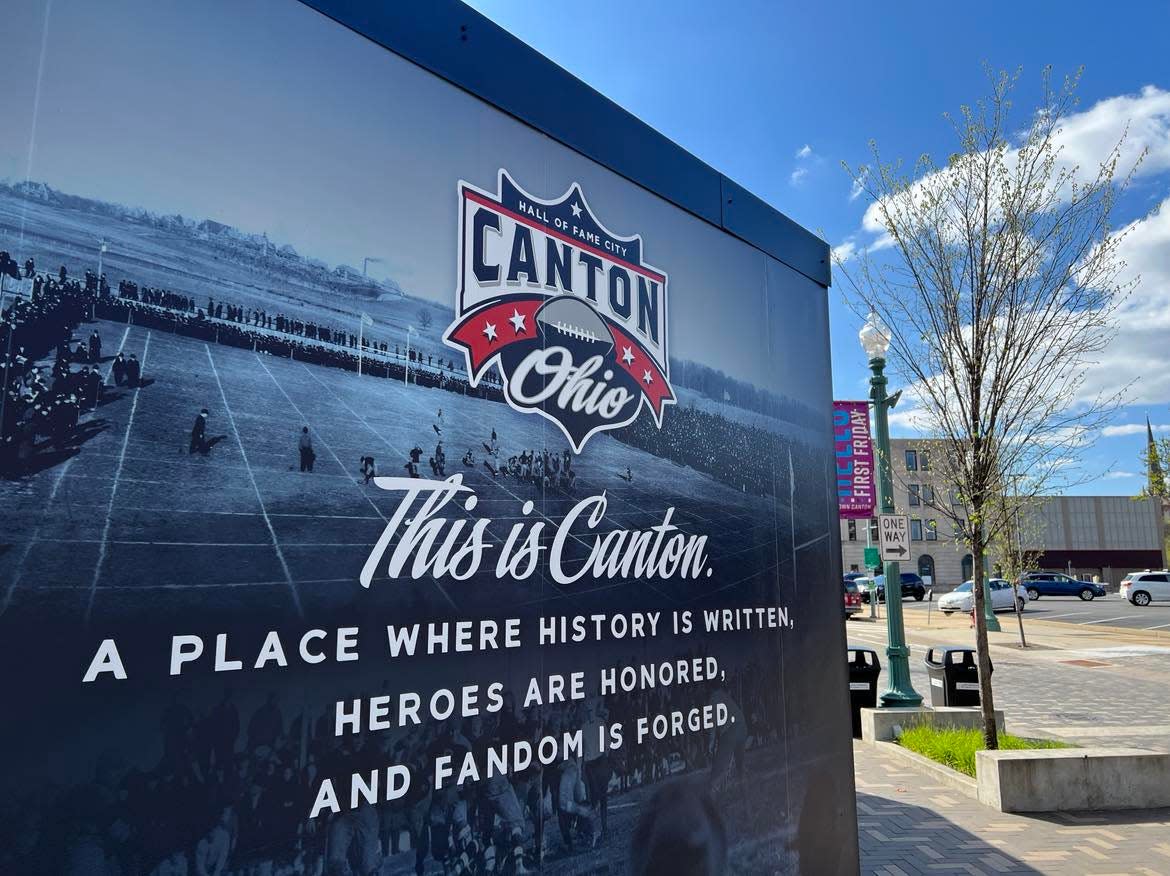 Canton's football heritage and history are celebrated during the annual Pro Football Hall of Fame Enshrinement Festival.