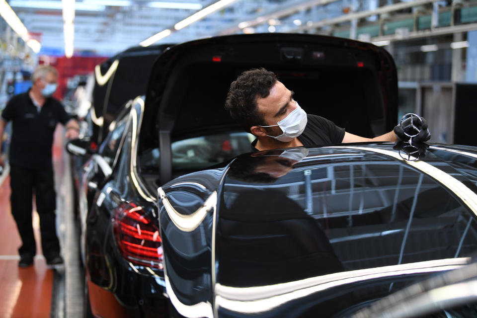 Mercedes-Benz plant in Sindelfingen, Germany. (Andreas Gebert/Anadolu Agency via Getty Images)