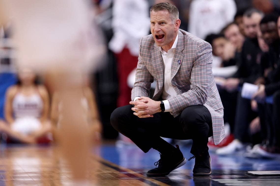 Off-the-court issues for Alabama men's basketball in 2022-23 have clearly not damaged the appeal of the coaching tree of Nate Oats, above. All three assistants on the Crimson Tide staff in 2022-23 have gotten NCAA Division I head coaching jobs for next season. Jordan Prather/USA TODAY NETWORK