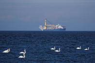 FILE PHOTO: Pipe-laying vessel Akademik Cherskiy is seen in a bay near the Baltic Sea port of Baltiysk