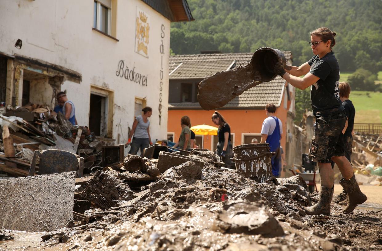 Die Hochwasserkatastrophe in Deutschland hinterließ in vielen Gebieten - wie hier im Dörfchen Schuld - nichts als Zerstörung. (Bild: Adam Berry/Getty Images)