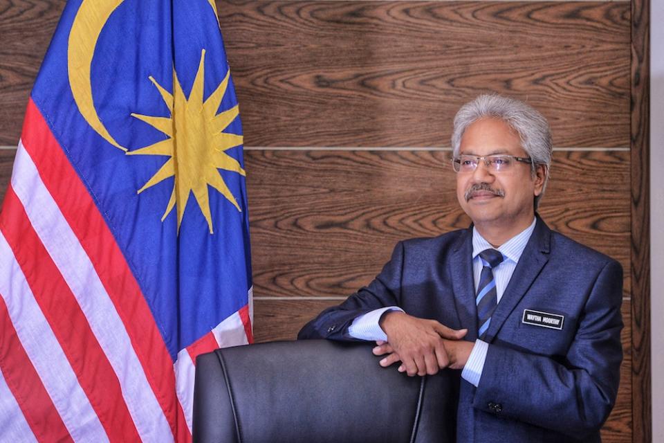 National Unity and Social Wellbeing Minister, P. Waytha Moorthy, speaks to reporters at Kompleks Perdana Putra in Putrajaya April 24, 2019. — Picture by Shafwan Zaidon