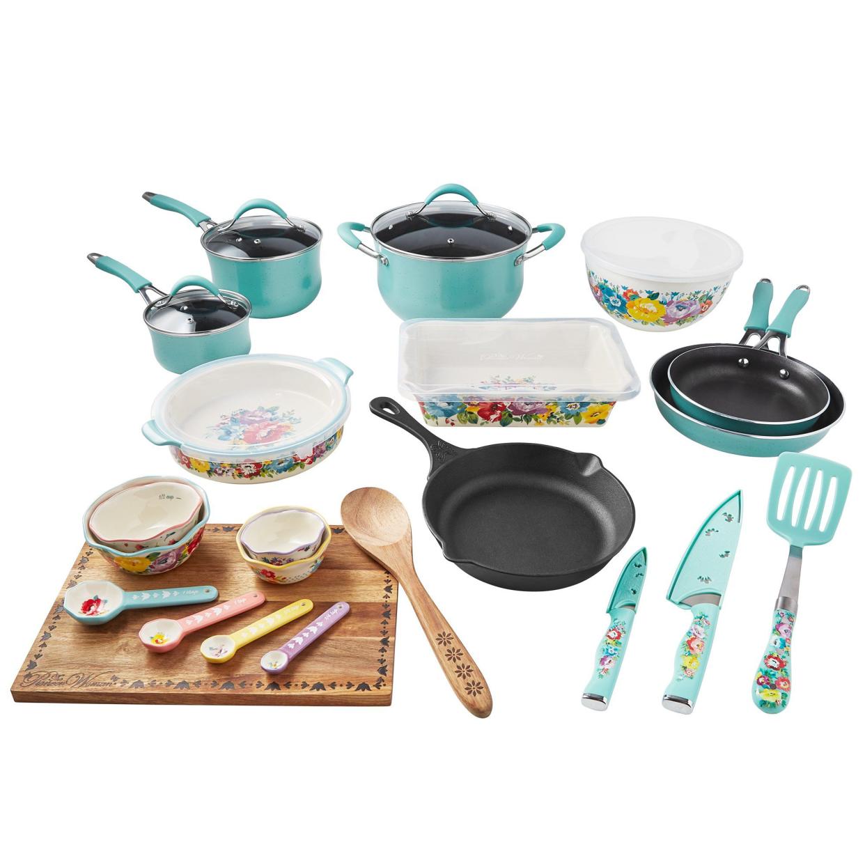 The Pioneer Woman 30-Piece Cookware and Prep Set