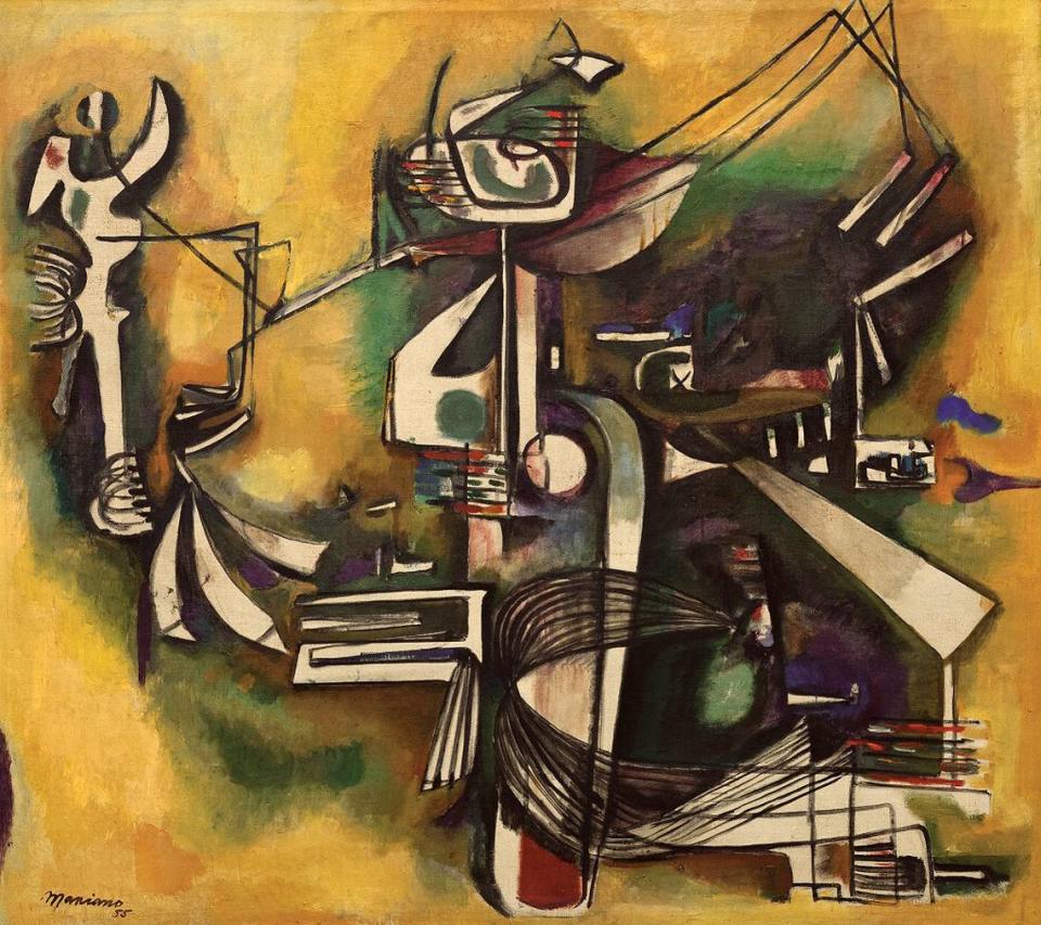 ‘Pescador’, 1955, óleo sobre lienzo, 35 1/8 x 40 pulgadas.